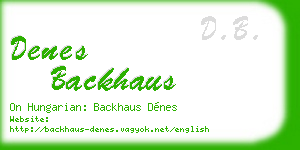 denes backhaus business card