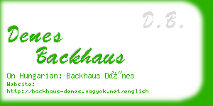 denes backhaus business card